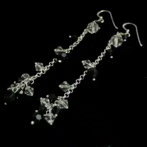 Long dangle earrings-sterling silver