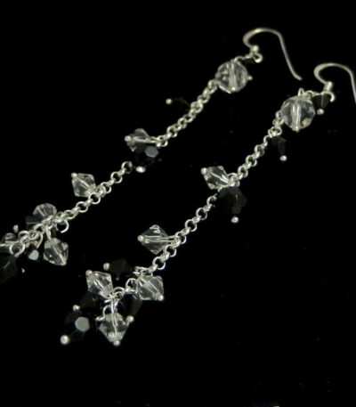 Long dangle earrings-sterling silver