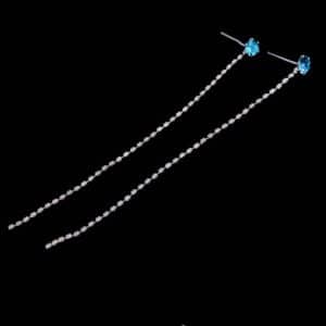 Sterling Silver Long Stud Earrings