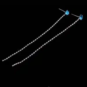 Sterling Silver Long Stud Earrings