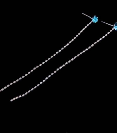 Sterling Silver Long Stud Earrings