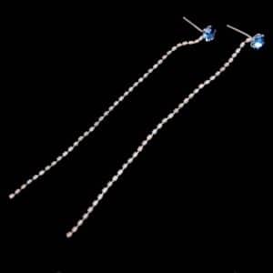 Sterling Silver Long Stud Earrings