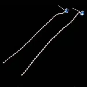 Sterling Silver Long Stud Earrings