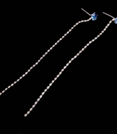 Sterling Silver Long Stud Earrings