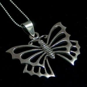Big Silver Butterfly necklace NZ
