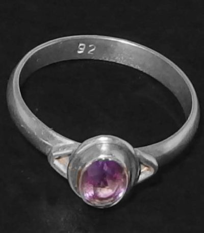 Simple Real Amethyst Ring