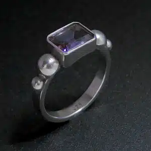 amethyst semi precious ring
