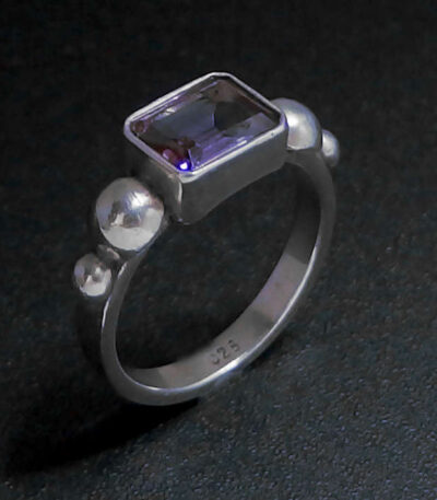 amethyst semi precious ring