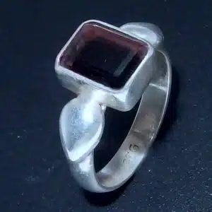 Smokey topaz silver ring