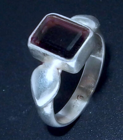 Smokey topaz silver ring