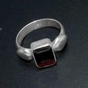 Smokey topaz silver ring