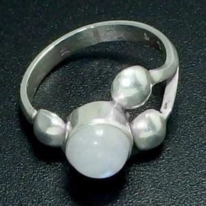 Real rainbow moonstone ring