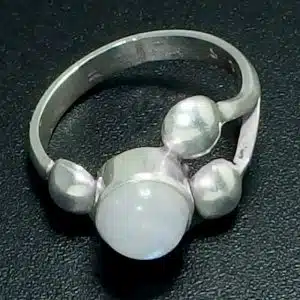 Real rainbow moonstone ring
