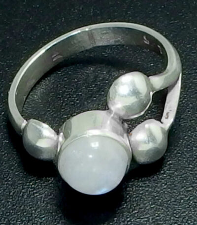Real rainbow moonstone ring