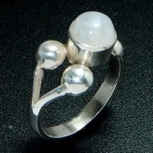 Real rainbow moonstone ring