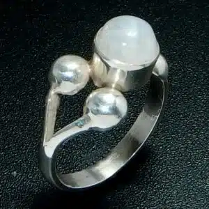 Real rainbow moonstone ring
