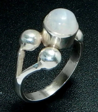 Real rainbow moonstone ring