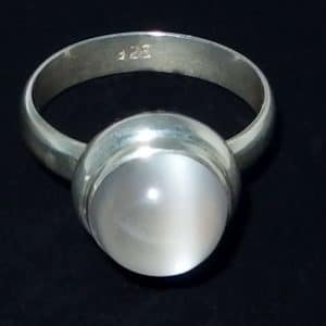 Round big moonstone ring