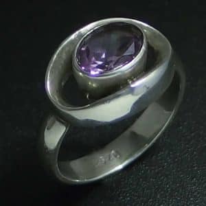 Real Amethyst Silver Rings