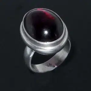 Sterling silver garnet ring