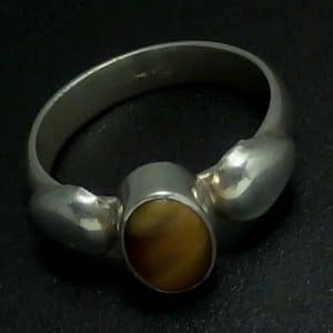 Tigers eye stone ring-sterling silver