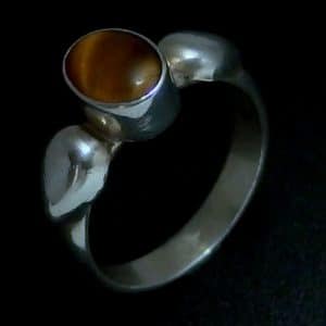 Tigers eye stone ring-sterling silver