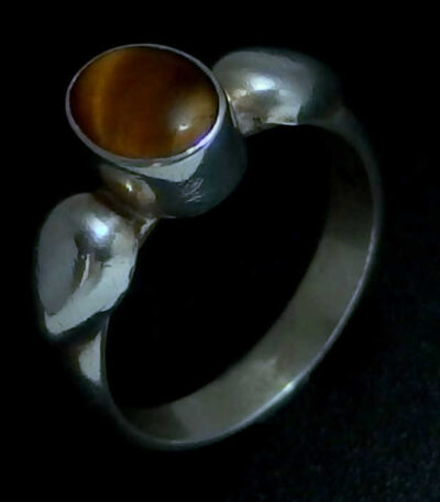 Tigers eye stone ring-sterling silver