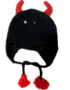 Black red devil wool hat