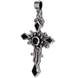 Silver BLACK cross necklace