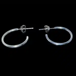 Round 20mm silver hoop earrings