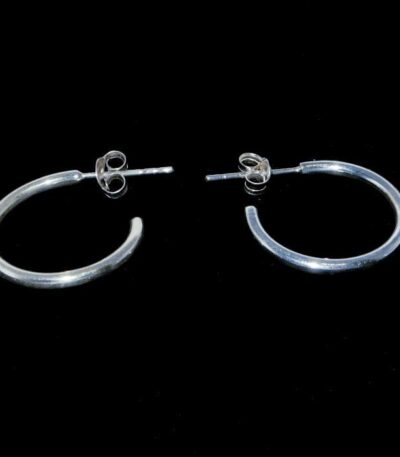 Round 20mm silver hoop earrings