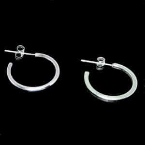 Plain 20mm silver hoop earrings