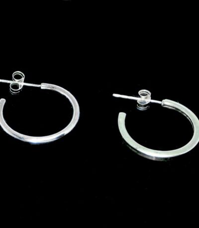 Plain 20mm silver hoop earrings