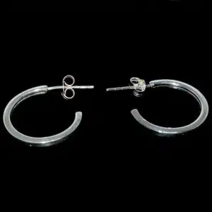 Plain 20mm silver hoop earrings