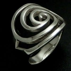 Sterling silver Spiral kiwiana Ring
