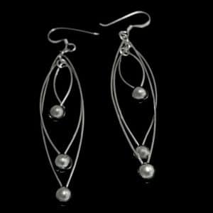 sterling ball drop earrings