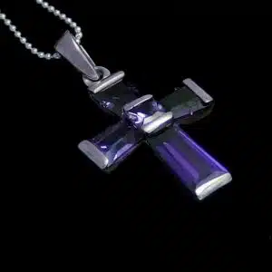 Sterling silver CZ Cross pendant