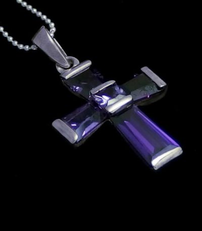 Sterling silver CZ Cross pendant