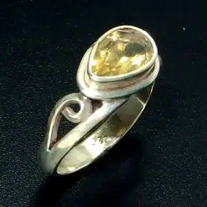 Real Semi precious Citrine stone ring