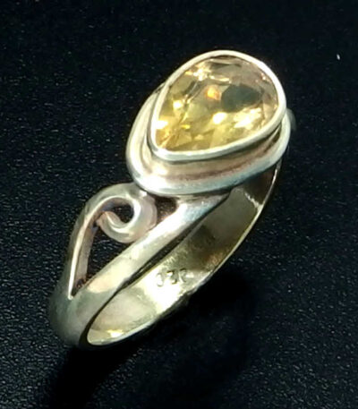 Real Semi precious Citrine stone ring