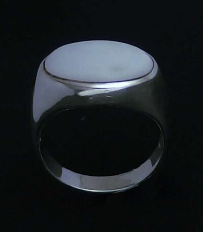 Big size real mother pearl silver ring
