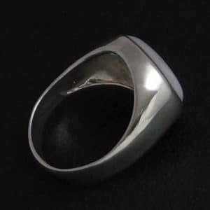 Big size real mother pearl silver ring