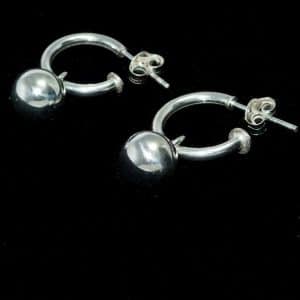 Silver hoop huggie earrings