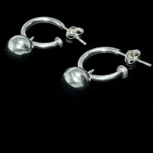 Silver hoop huggie earrings