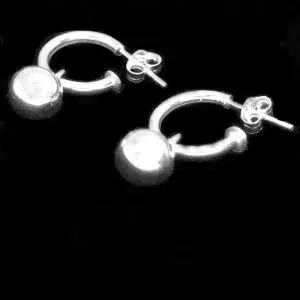 Silver hoop huggie earrings