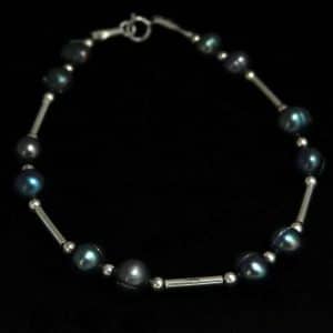 Sterling Silver Pearls Bracelet
