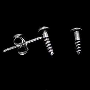 Silver Screw Stud Man earring