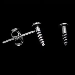 Silver Screw Stud Man earring