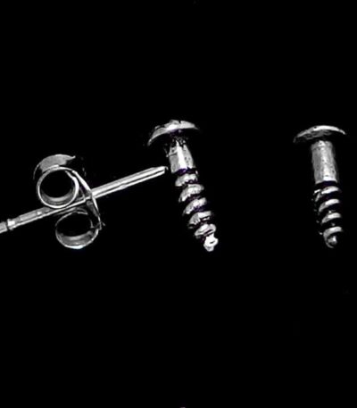 Silver Screw Stud Man earring