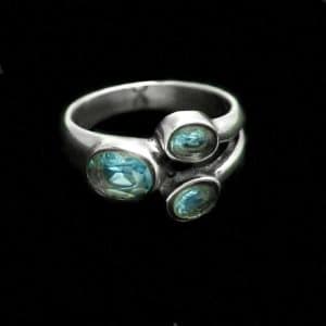 Sterling silver blue ring NZ